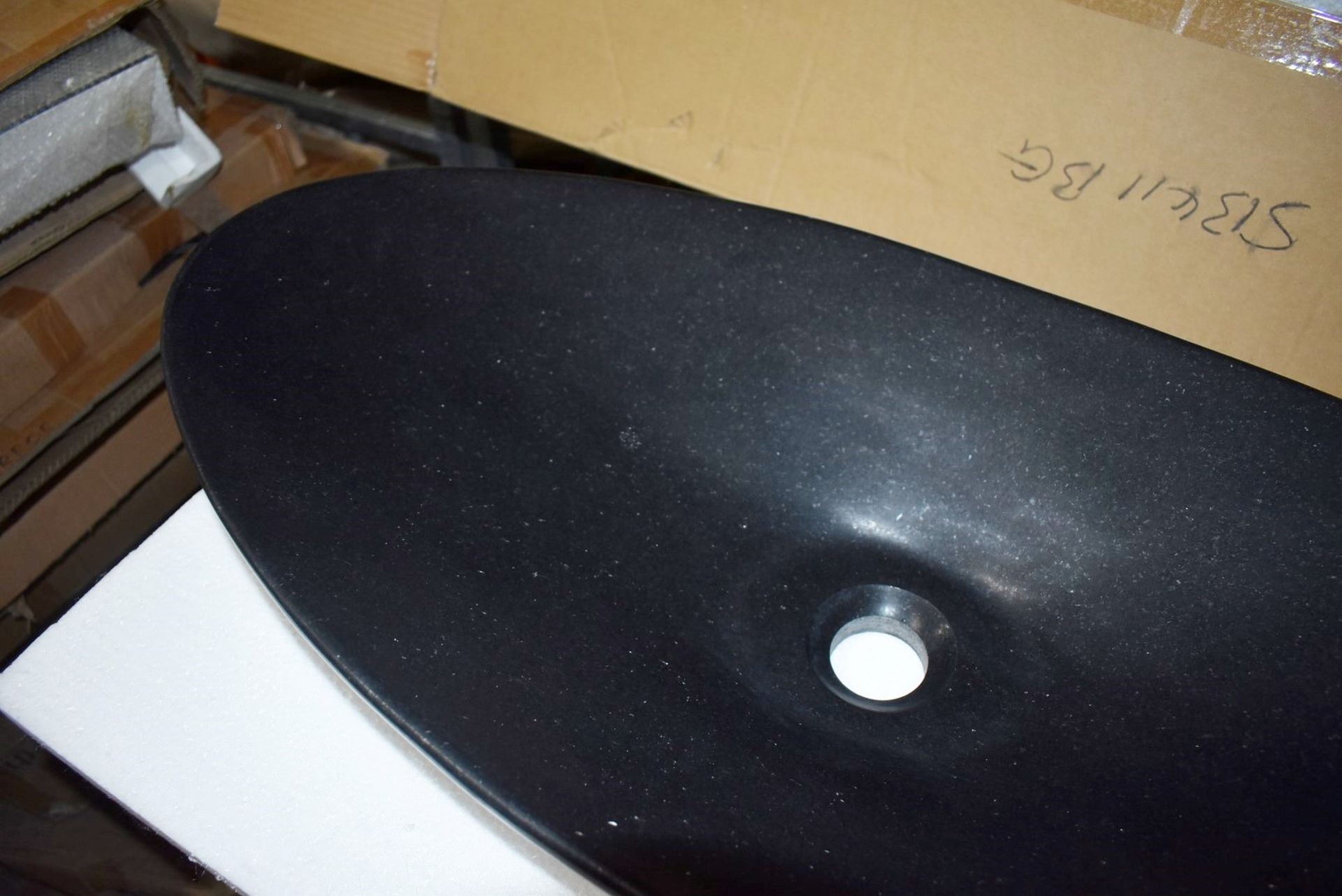 1 x Stonearth 'Cyra' Black Granite Stone Countertop Sink Basin - New Boxed Stock - RRP £620 - - Image 9 of 10