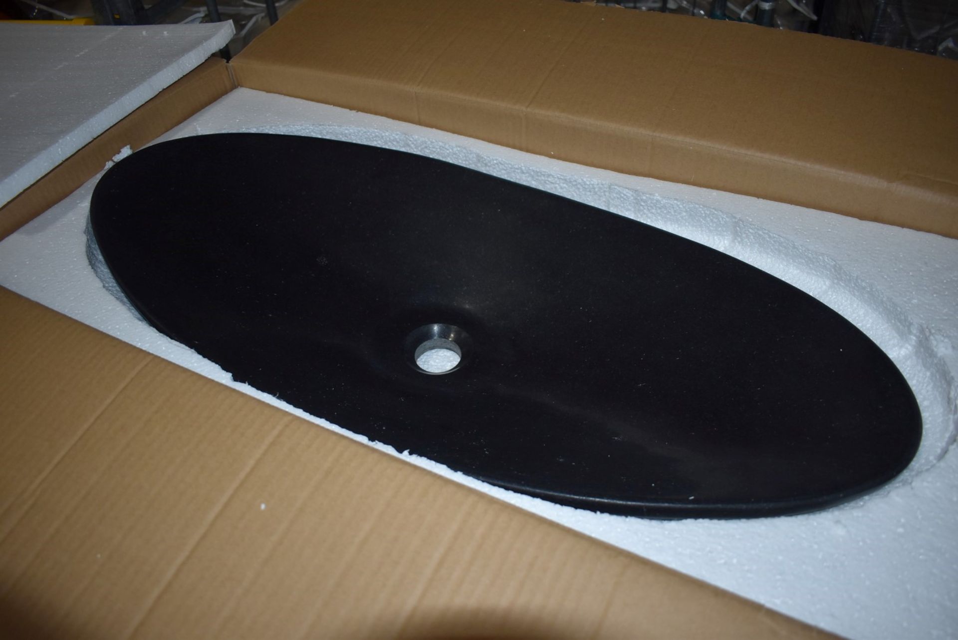 1 x Stonearth 'Cyra' Black Granite Stone Countertop Sink Basin - New Boxed Stock - RRP £620 - - Image 2 of 10