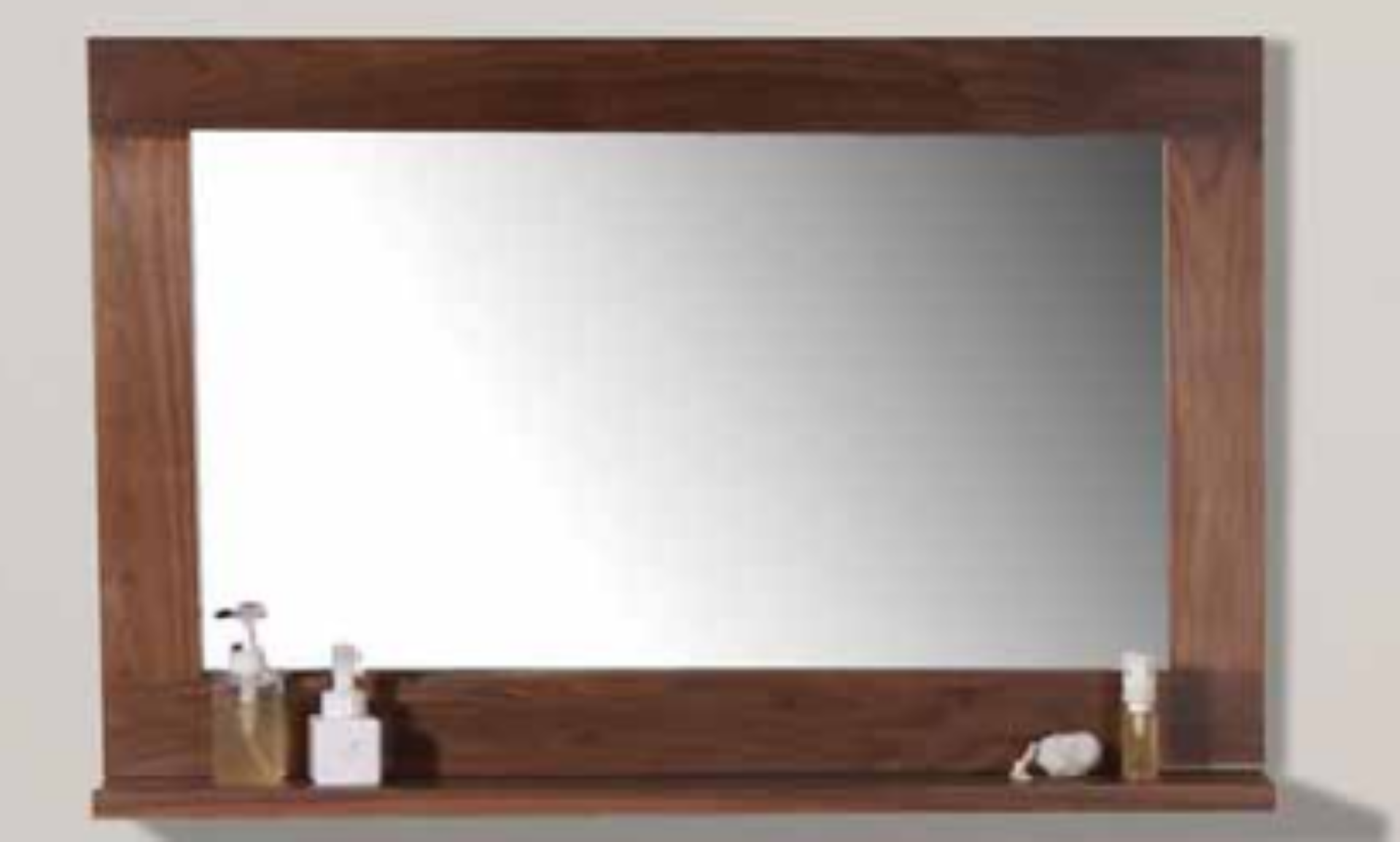 1 x Stonearth Bathroom Wall Mirror With Solid Walnut Frame and Bevelled Glass Mirror - Size: Large - Image 2 of 11