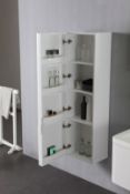 1 x Austin Bathrooms Wall Mounted Bathroom Storage Unit - RRP £450 - High Gloss Finish With Round