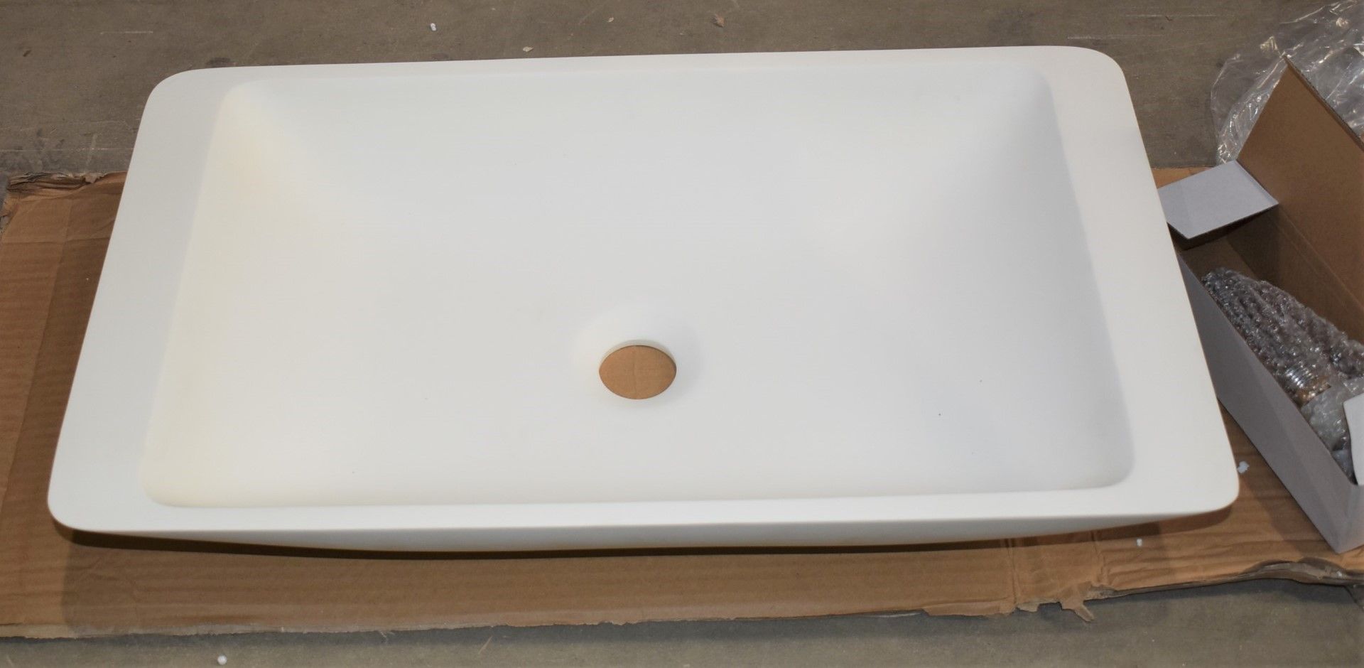 1 x Countertop Rectangular Wash Basin - Includes Slotted Pop Up Waste - New and Unused - H10 x W59 x - Image 3 of 5