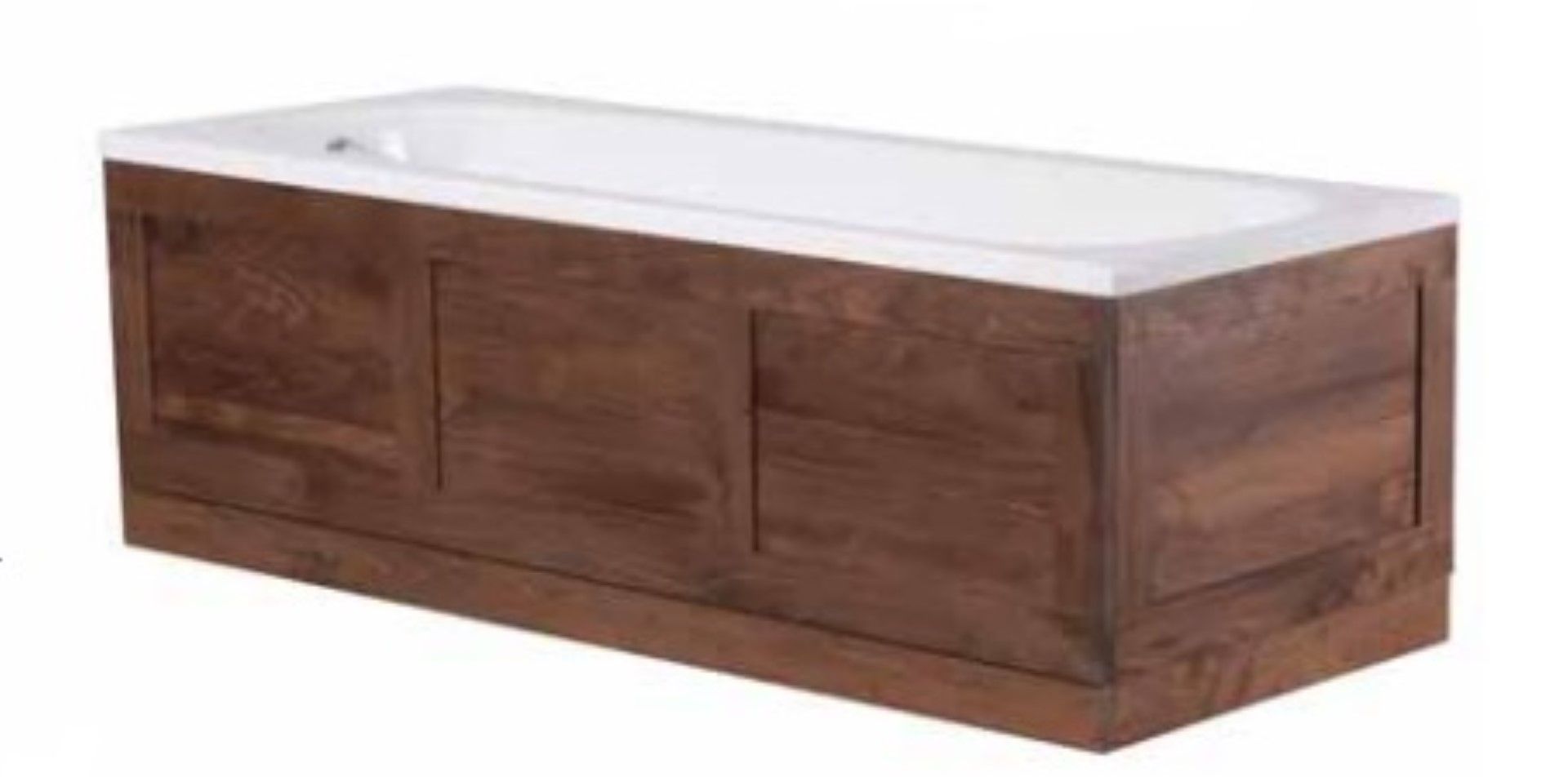 1 x Stonearth 1700mm Bath Front Panel Set - American Solid Walnut - Unused Stock - Original RRP £798