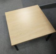 1 x Small Square Office Coffee Recetption Table - Beech Finish - Dimensions: 550 x 550 x 400mm -