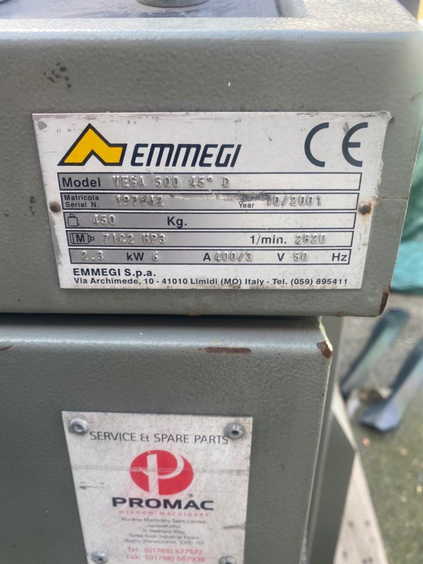 1 x Emmegi Vega 500 45° Single Head Cutting Off Machine - Year: 2001 - Serial Number: 197842 - Image 6 of 6