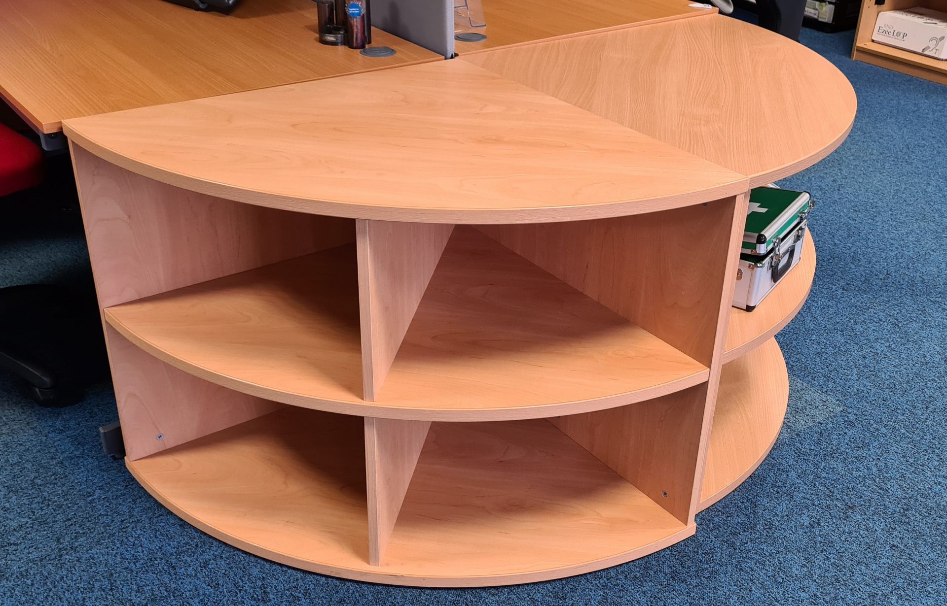 4 x Office Corner Bookcases With a Beech Finish - Ref: 4 x PK001 - Location: Site 2, Stafford,