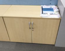 1 x Two Door Office Storage Cabinet With a Beech Finish - Dimensions: 800 x 510 x 720mm - Ref: 1 x