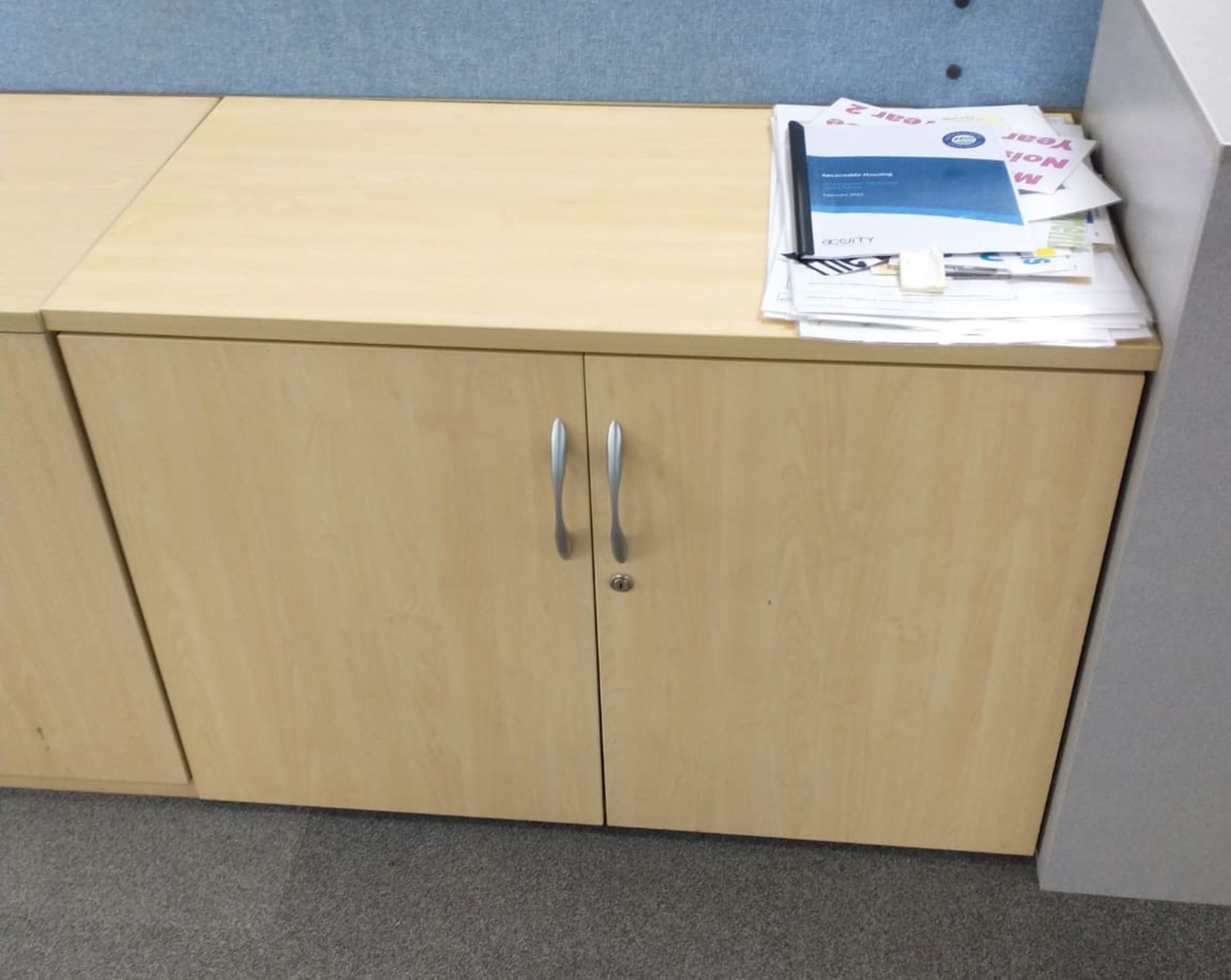 1 x Two Door Office Storage Cabinet With a Beech Finish - Dimensions: 800 x 510 x 720mm - Ref: 1 x