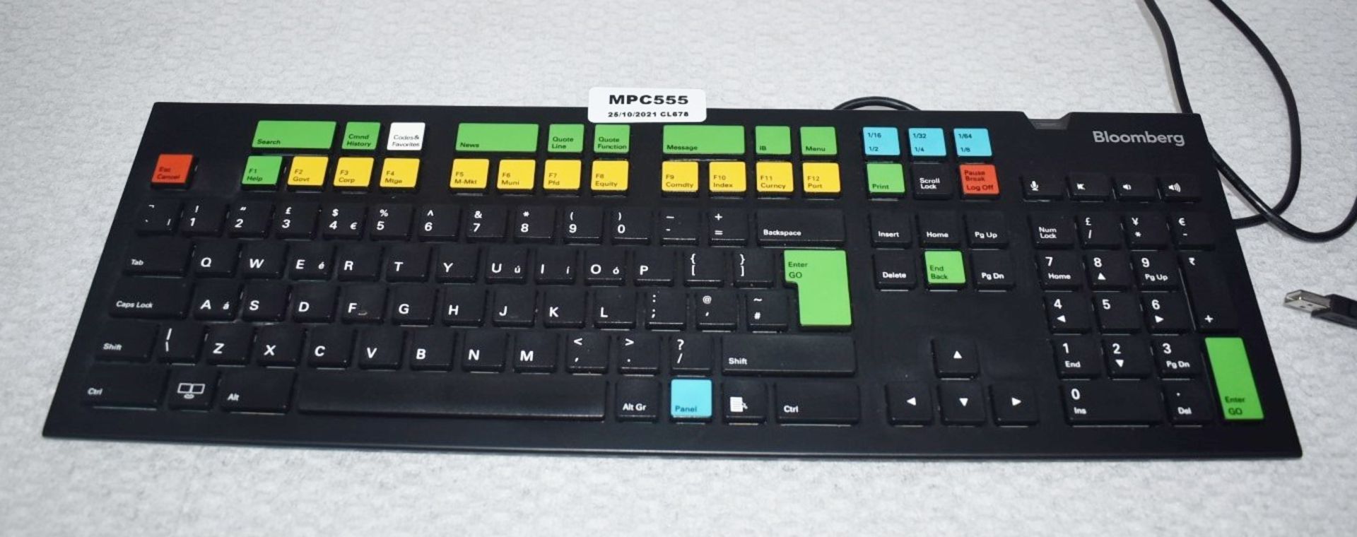 1 x Bloomberg STB100 Financial/Trading Keyboard with Fingerprint Scanner - Ref: MPC555 CG -