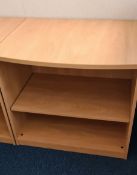 1 x Low Bookcase With Curved Front and Beech Finish - Ref: 1 x PK007 - Location: Site 2, Stafford,