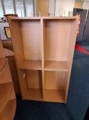 1 x Four Section Office Shelf Unit With a Beech Finish - Ref: 1 x PK004 - Location: Site 2,