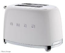 1 x SMEG Retro-Style 2-Slice Toaster In Gloss White & Chrome - Original RRP £179.95 *Please Read