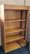 1 x Medium Size Book Shelf With Adjustable Shelves and Beech Finish - Ref: 1 x PK008 - Location: