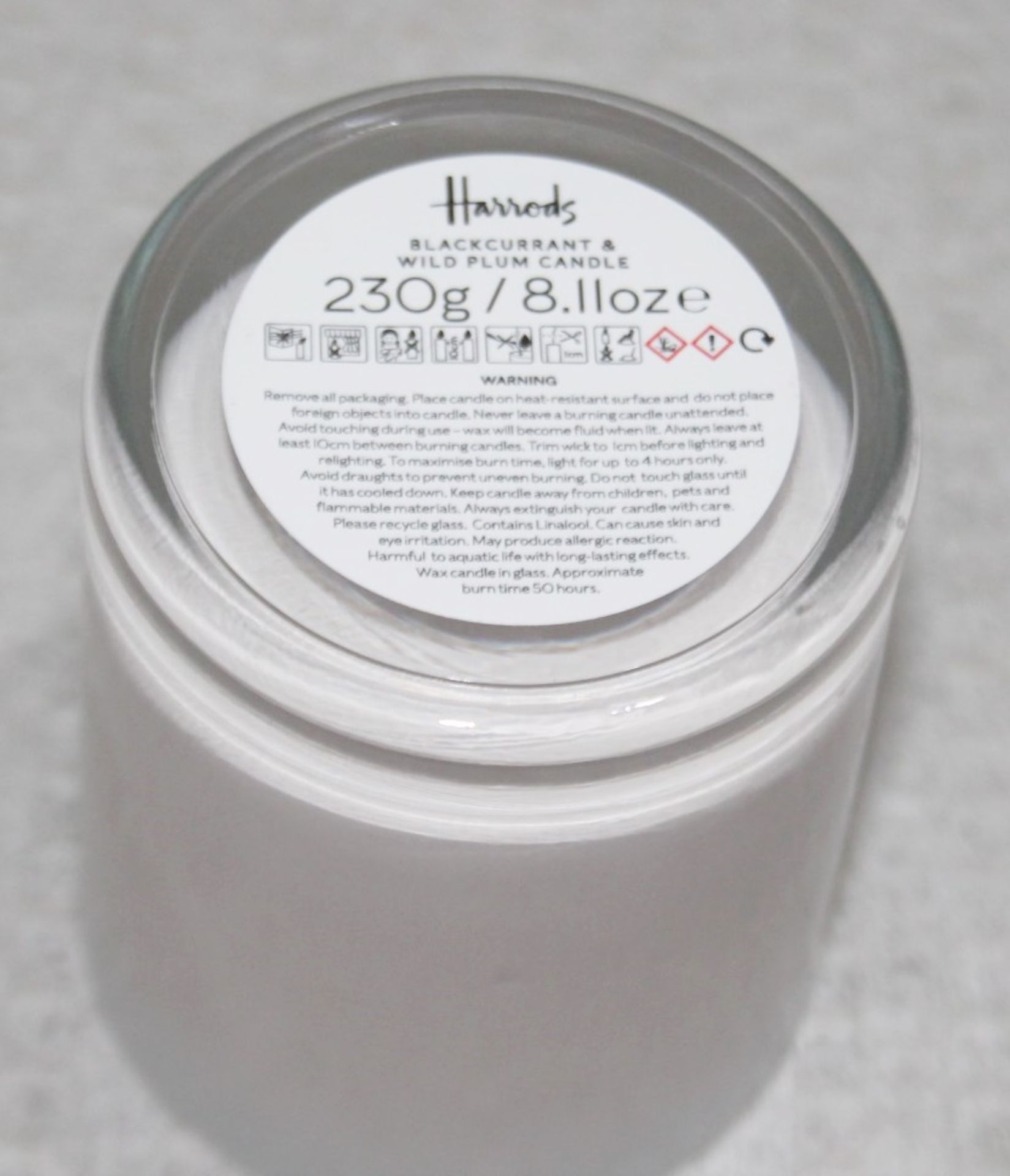 1 x HARRODS Branded Blackcurrant And Wild Plum Candle (230g) - Unused Boxed Stock - Ref: HHW369/ - Image 3 of 5