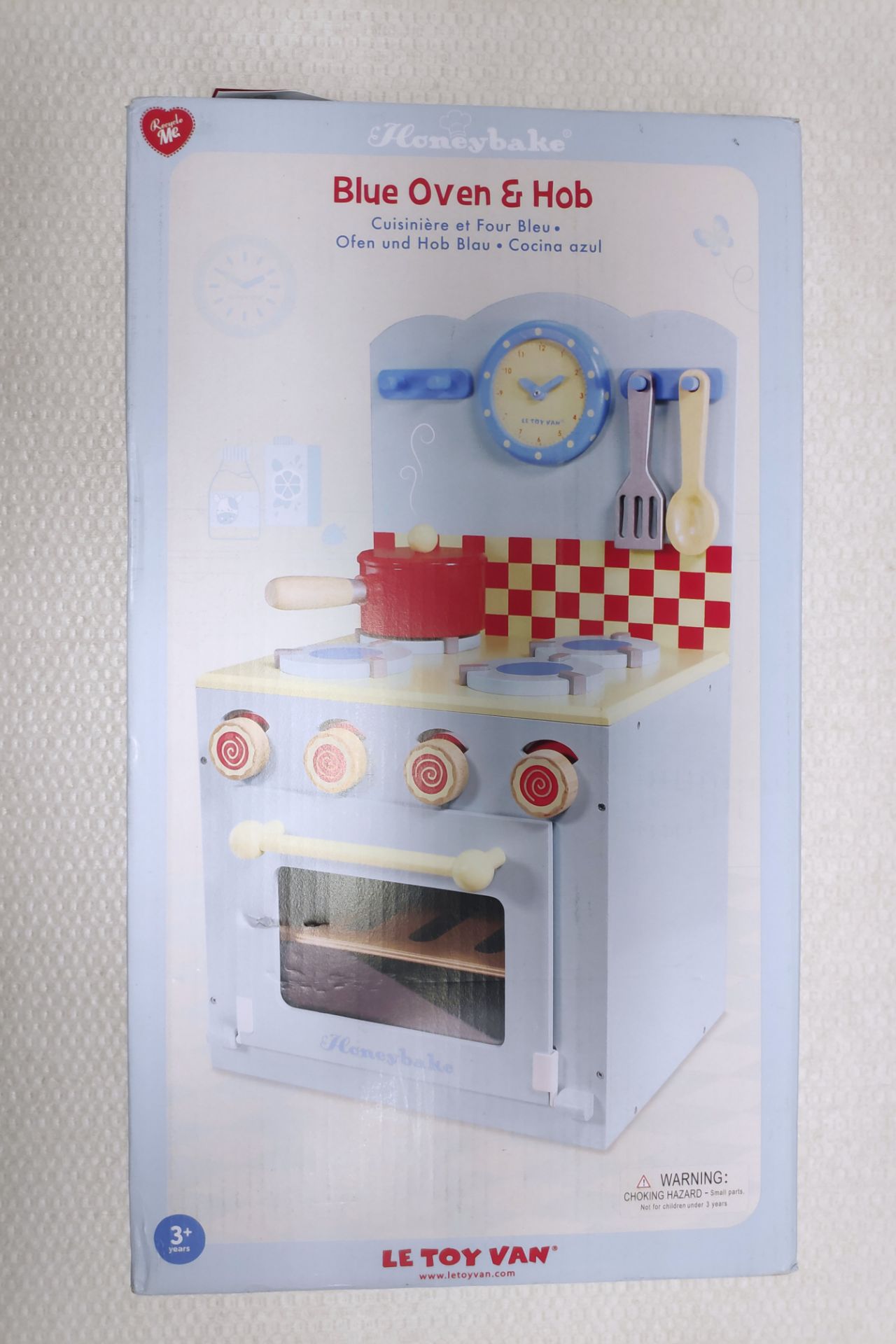 1 x Le Toy Van Honeybake Childrens Wooden Blue Oven & Hob - New/Boxed - Image 2 of 7