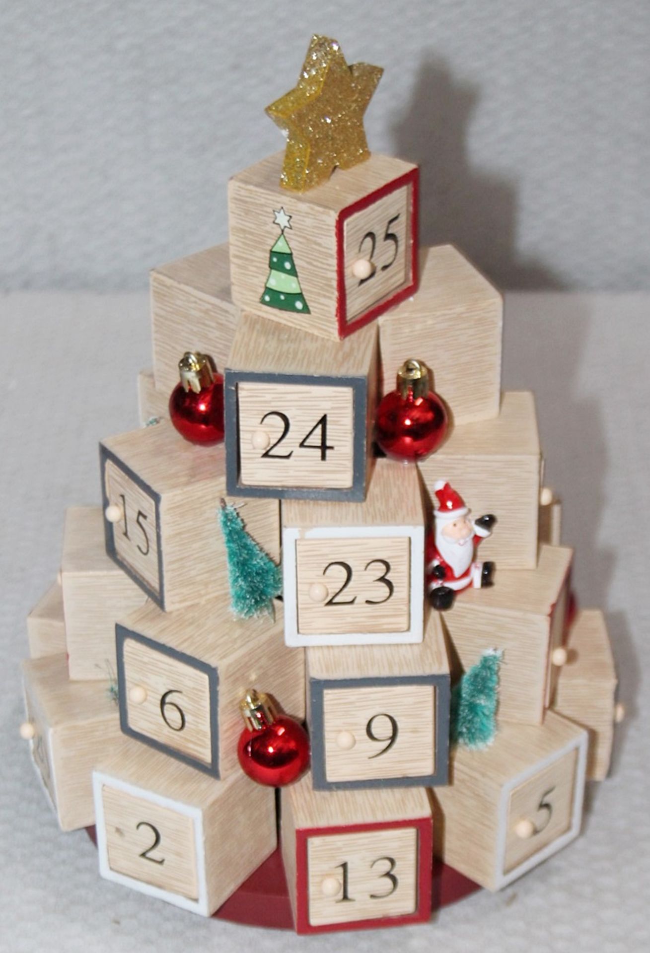 1 x HARRODS OF LONDON / KAEMINGK Wooden Advent Calender - Image 4 of 5