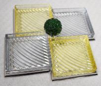 1 x BALDI 'Home Jewels' Italian Hand-crafted Artisan Glass 4-Dish Serving Tray - Original RRP £2,355