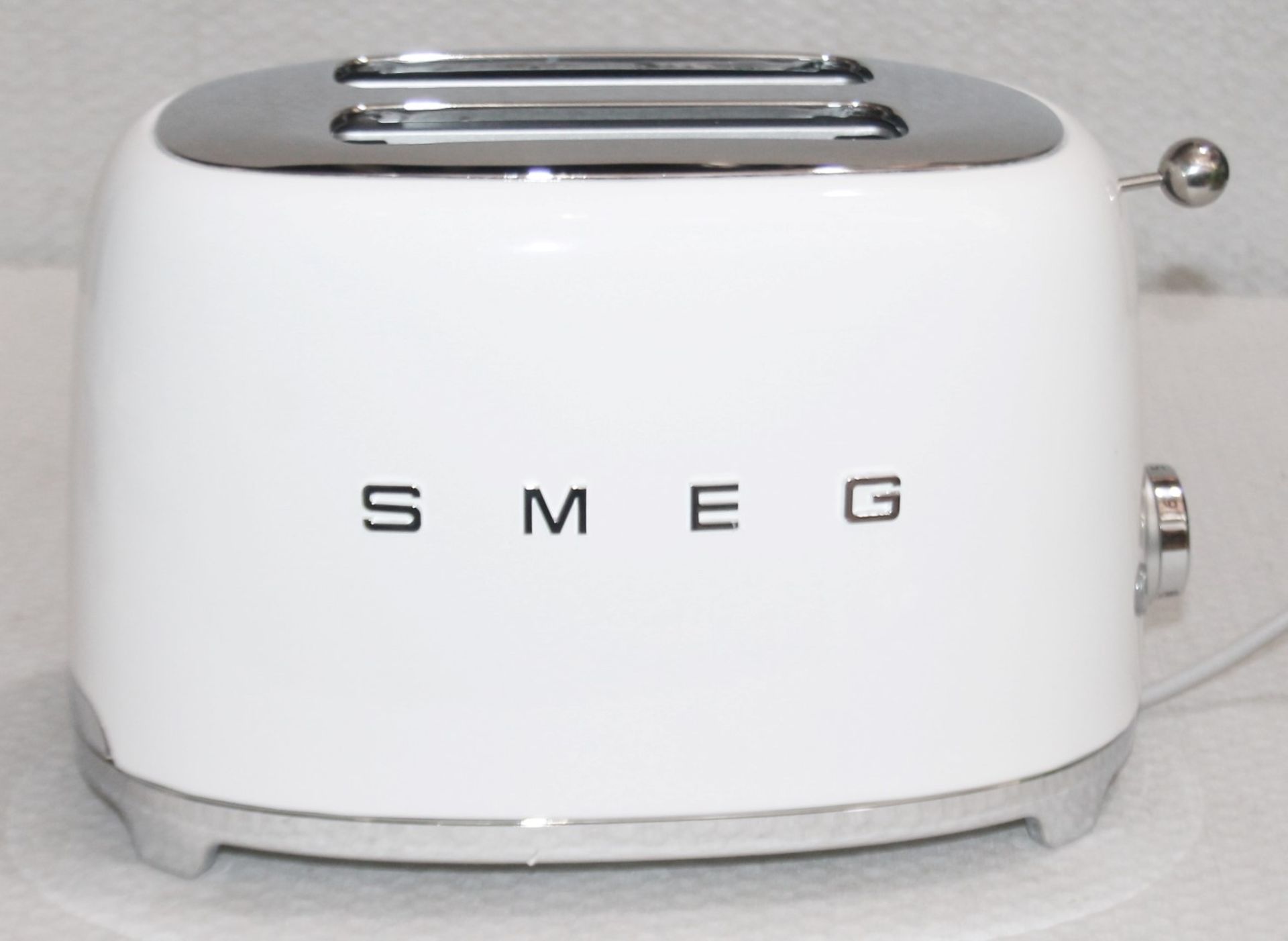1 x SMEG Retro-Style 2-Slice Toaster In Gloss White & Chrome - Original RRP £179.95 *Please Read - Image 2 of 8