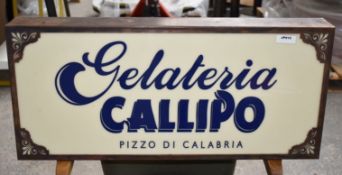1 x Gelateria CALLIPO Pizzo Di Calabria - Illuminated Italian Restaurant Sign - Dimensions: 38 x