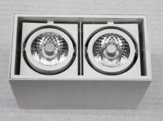 4 x ICUZZINI Commercial Twin Directional Gimble Spot Light Fittings In Metal Casings (5326)