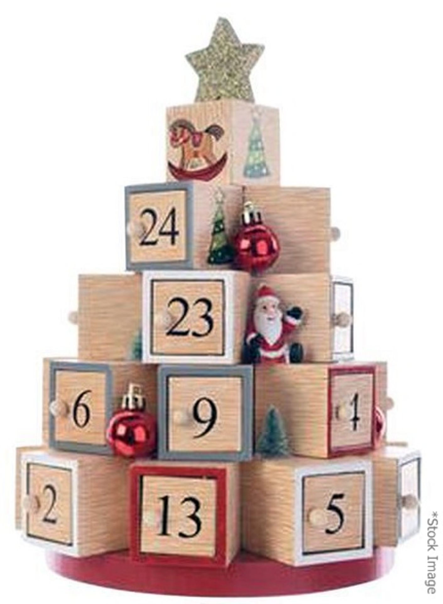 1 x HARRODS OF LONDON / KAEMINGK Wooden Advent Calender