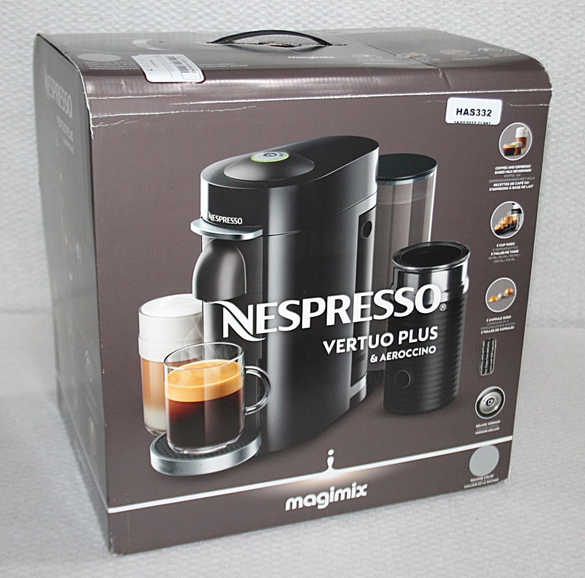 1 x MAGIMIX Nespresso 'Vertuo Plus' Coffee Machine In Silver - Original Price £199.00 - Boxed - Image 2 of 10