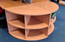 1 x Office Corner Bookcase With a Beech Finish - Ref: 1 x PK001 - Location: Site 2, Stafford,