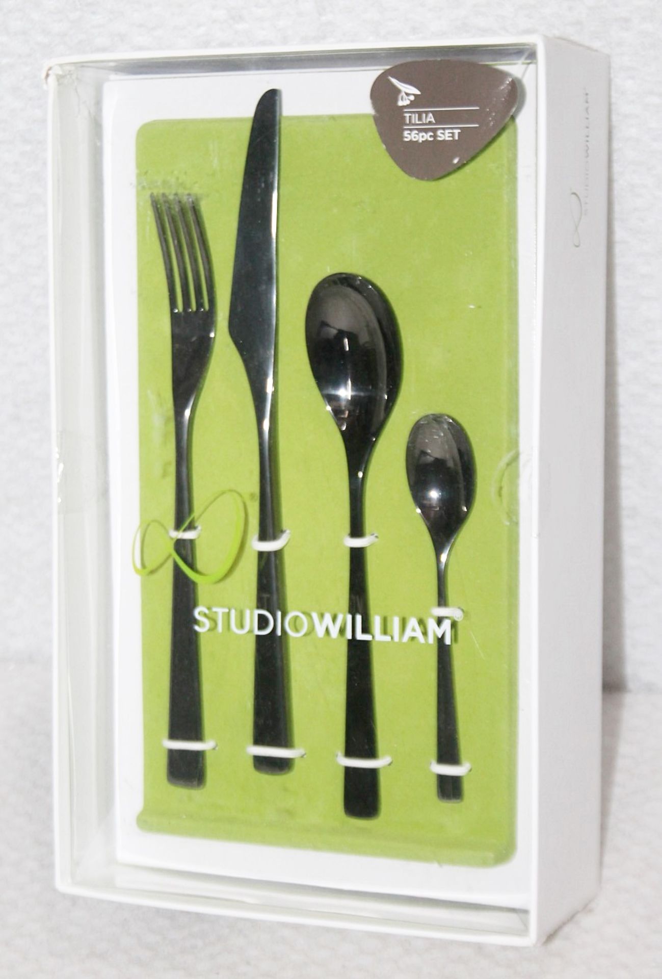 1 x STUDIO WILLIAM 'Tilia Obsidian' 56-Piece Cutlery Set - Original Price £930.00 - Unused Boxed - Image 4 of 11