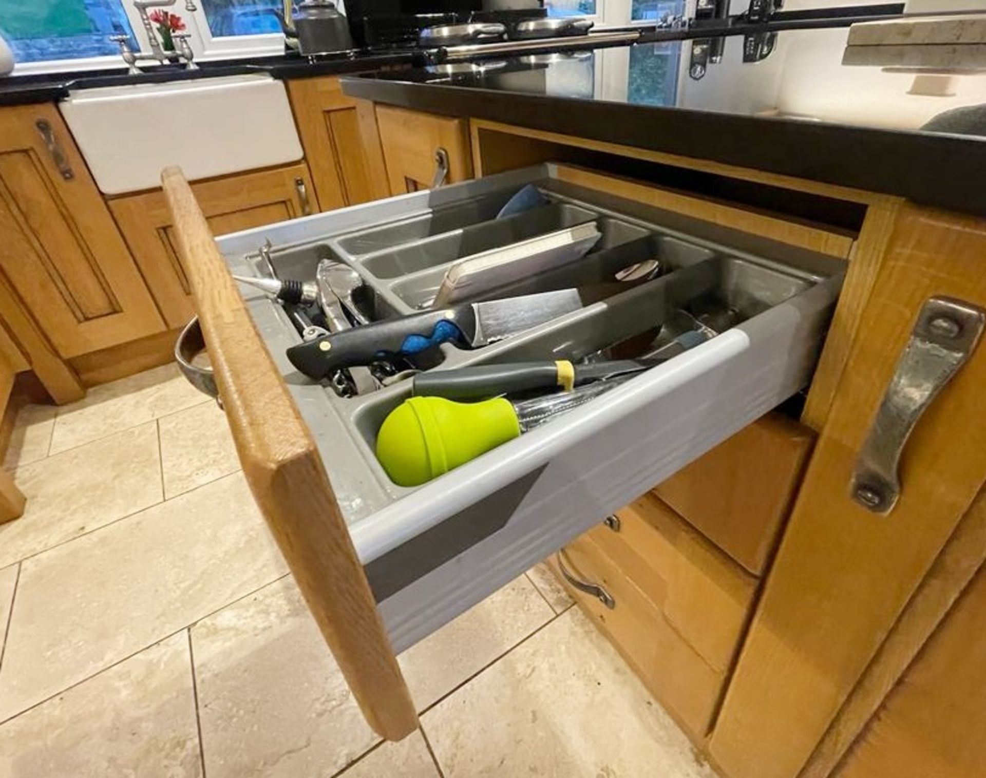 1 x Bespoke Solid Oak Kitchen With Black Granite Worktops, Island, Utility Room Units & Dining Table - Image 28 of 70