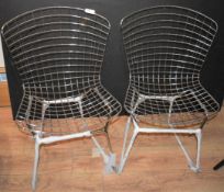 2 x Designer Inspired Cubic Chrome Dining Chairs - Comes With Two Sealed Seat Cushions - New and