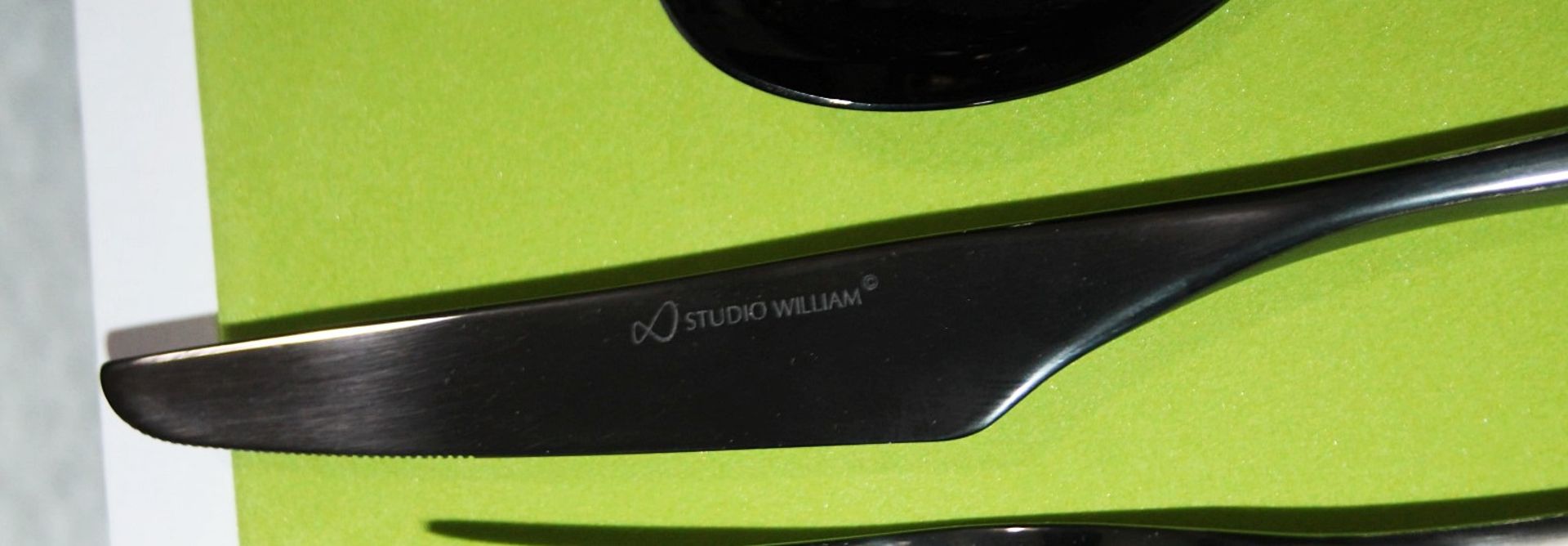 1 x STUDIO WILLIAM 'Tilia Obsidian' 56-Piece Cutlery Set - Original Price £930.00 - Unused Boxed - Image 10 of 11
