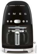 1 x SMEG Drip Coffee Machine In Black - Original Price £199.95 - Unused Boxed Stock - Ref: HAS410/