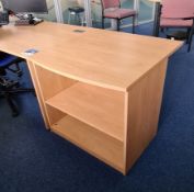 1 x Office Desk Extension Table With Shelves and a Beech Finish - Ref: 1 x PK005 - Location: Site 2,