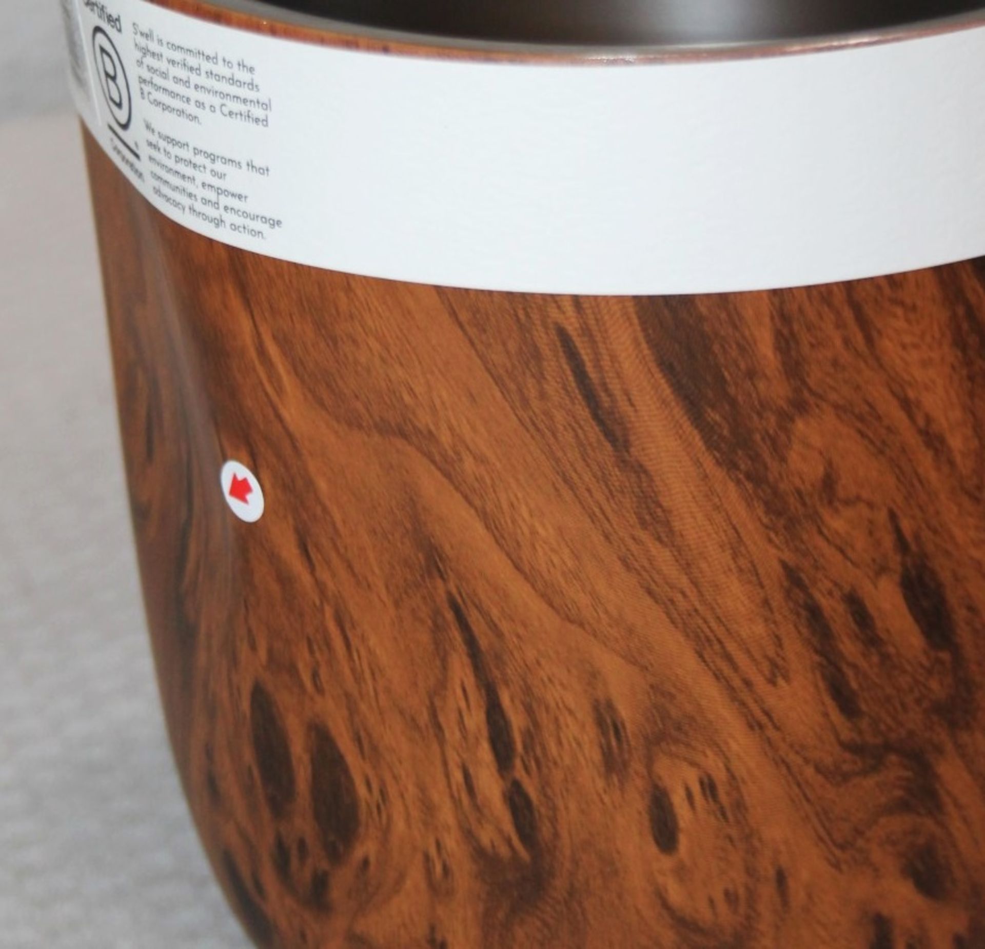 1 x S'WELL Designer Ice Bucket With Teakwood Effect Finish - Includes Tongs - Original Price £50. - Image 5 of 8