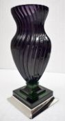 1 x BALDI 'Home Jewels' Italian Hand-crafted Artisan 'TIEPOLO' Vase In Dark Purple **RRP £1,520**