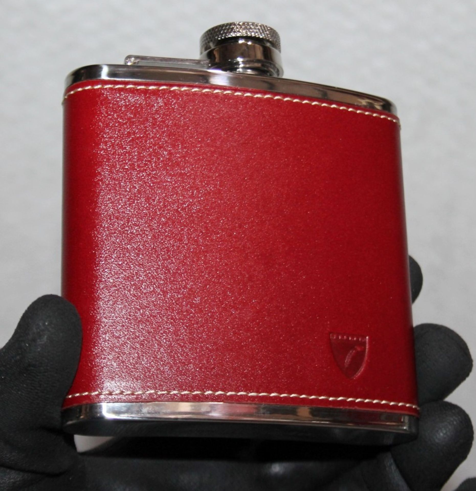 1 x ASPINAL OF LONDON Classic 5oz Fine Red Leather Hip Flask - Original Price £49.00 - Boxed Stock - Image 2 of 8