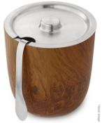 1 x S'WELL Designer Ice Bucket With Teakwood Effect Finish - Includes Tongs - Original Price £50.