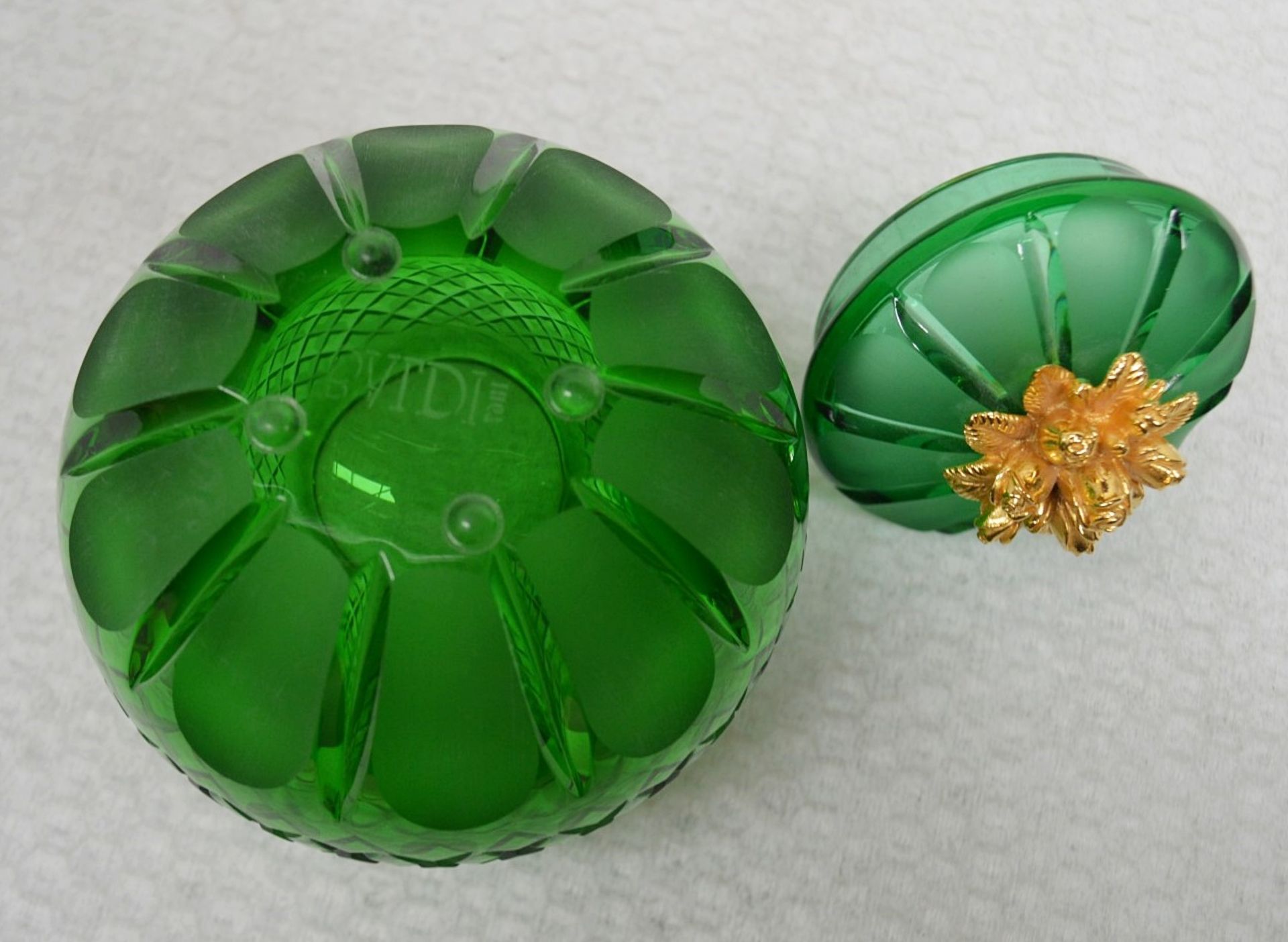 1 x BALDI 'Home Jewels' Italian Hand-crafted Artisan Crystal Coccinella Box In Green - Image 4 of 5