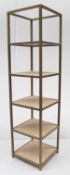 1 x Commercial 2-Metre Tall 5-Tier Shelving Unit In White And Bronze Finish - Ex-Display Showroom