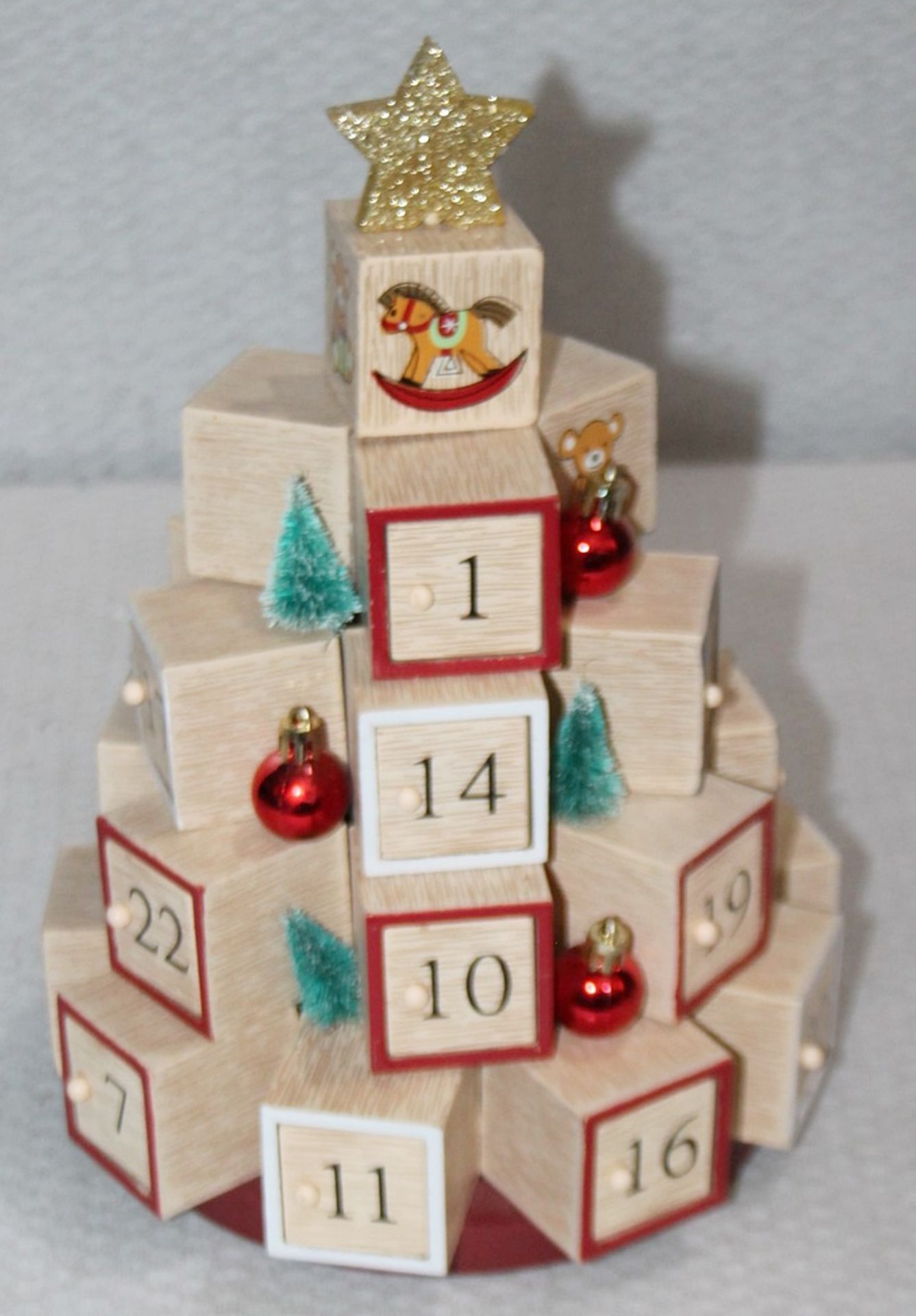 1 x HARRODS OF LONDON / KAEMINGK Wooden Advent Calender - Image 2 of 5