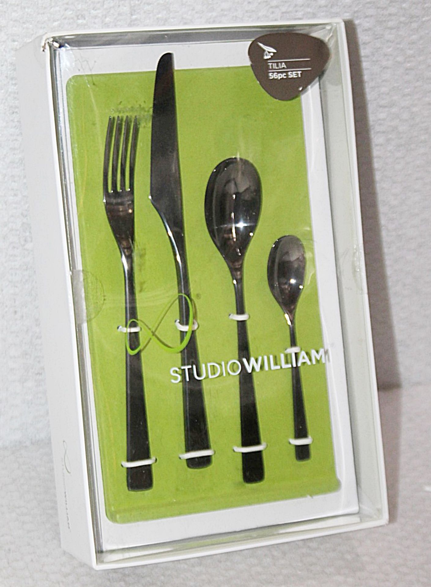 1 x STUDIO WILLIAM 'Tilia Obsidian' 56-Piece Cutlery Set - Original Price £930.00 - Unused Boxed - Image 2 of 11