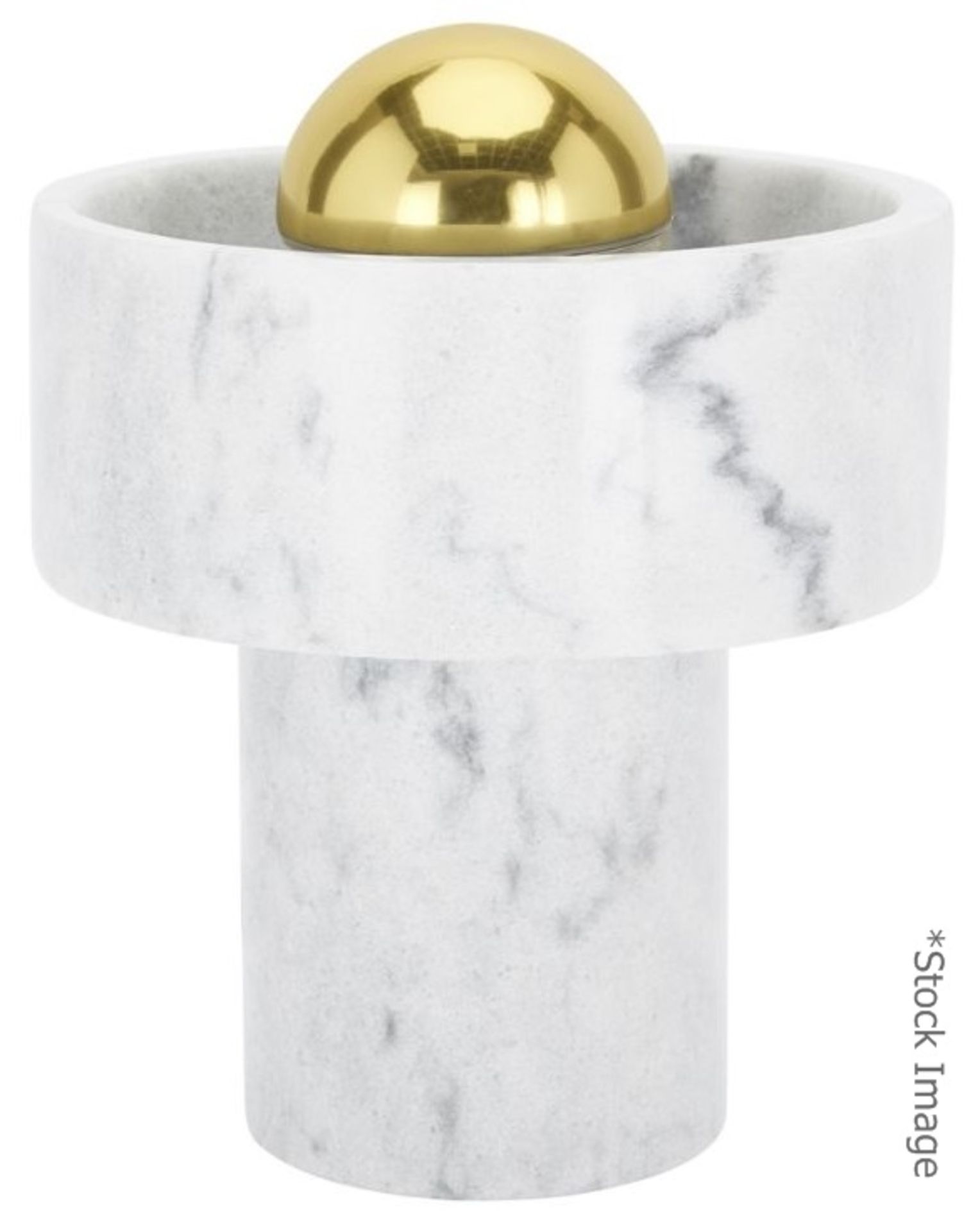 1 x Tom Dixon Designer 'Stone' Table Lamp In Marble - Dimensions: Size: ø14x17.6cm - Original - Image 9 of 54