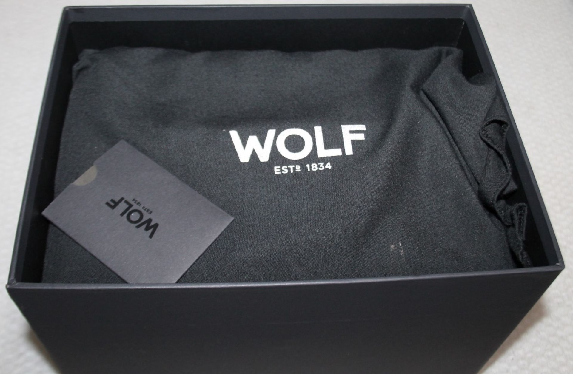 1 x WOLF 'Caroline' Jewellery Box Handcrafted Black Leather, With Travel Case - Original Price £241 - Image 14 of 17