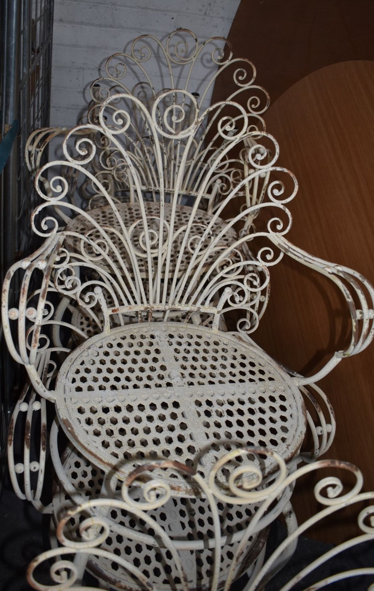 Set of 8 x French Shabby Chic Metal Chairs - Dimensions: - Ref: JP945 GITW - CL999 -  Location: - Image 10 of 15