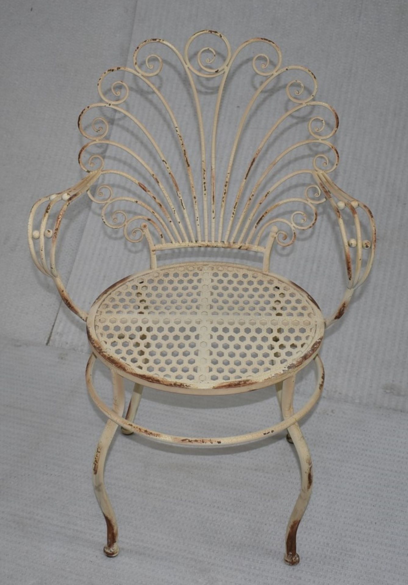 Set of 8 x French Shabby Chic Metal Chairs - Dimensions: - Ref: JP945 GITW - CL999 -  Location: - Image 2 of 15