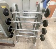 Set of 9 x Force Barbell Weights With Rack - Weights Include 10kg to 50kg - Location: Blackburn BB6