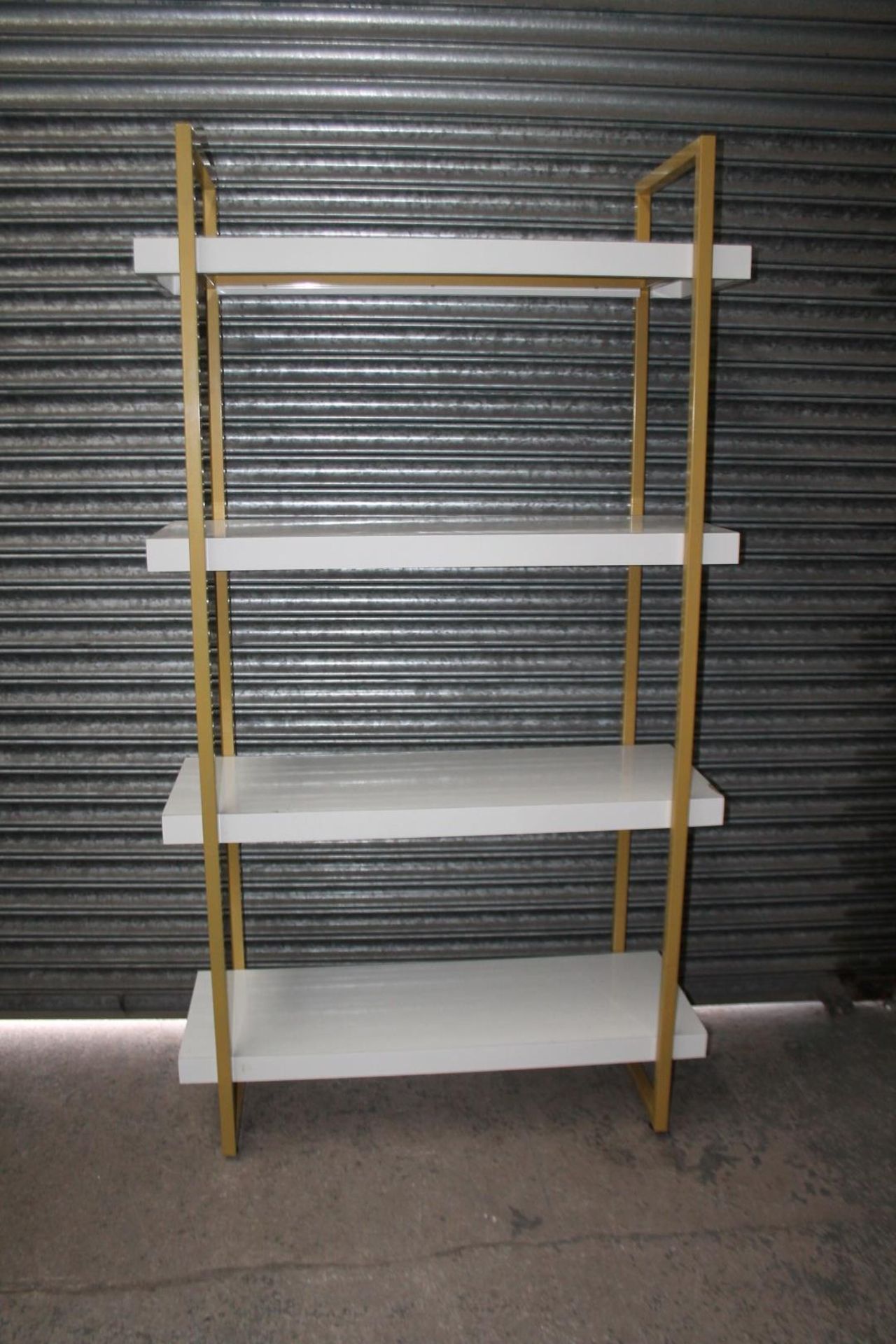 1 x Commercial 2-Metre Tall 4-Tier Shelving Unit In White And Bronze Finish - Ex-Display Showroom - Image 4 of 6