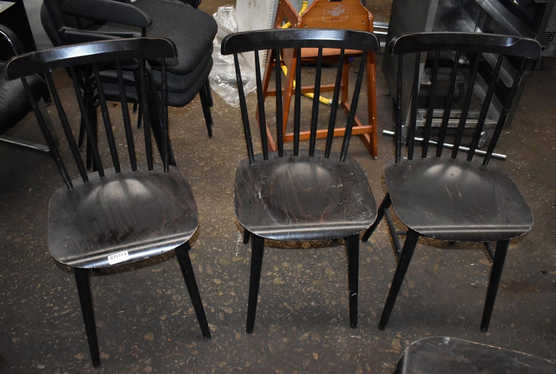 Set of 6 x Dark Wood Dining Chairs - CL011 - Ref WH5 - Location: Altrincham WA14 - Image 2 of 8