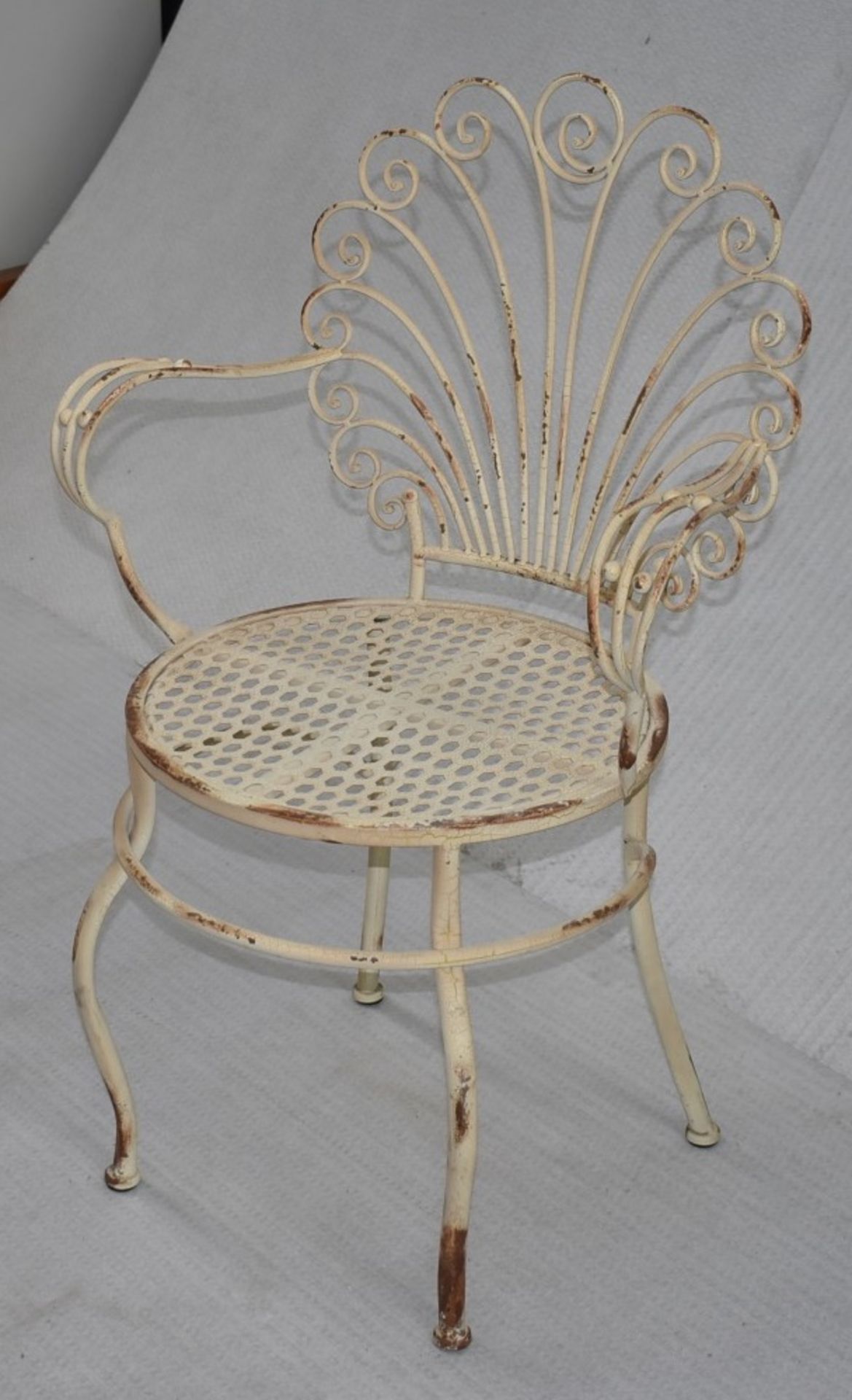 Set of 8 x French Shabby Chic Metal Chairs - Dimensions: - Ref: JP945 GITW - CL999 -  Location: - Image 9 of 15