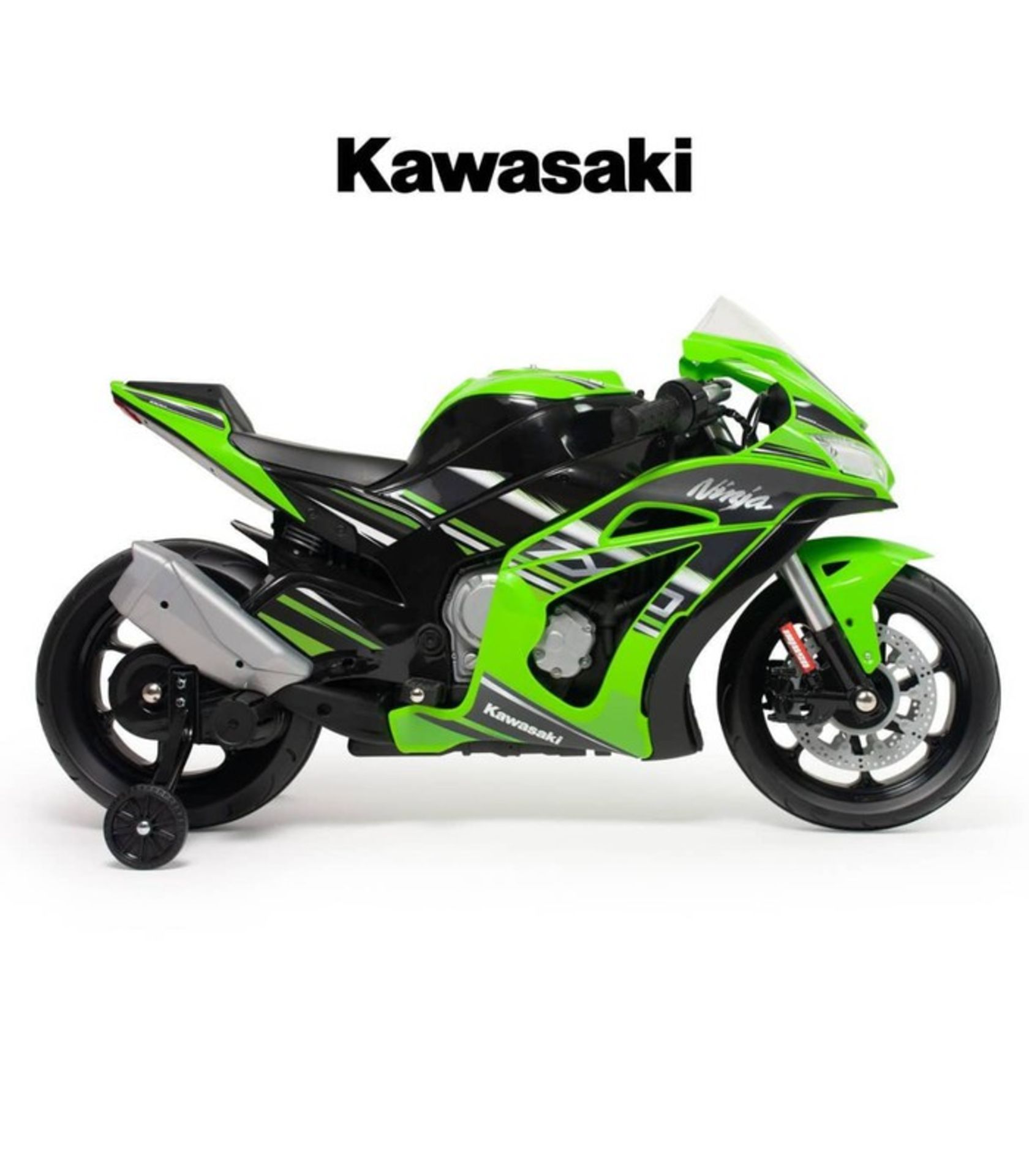 1 x Injusa Kids Electric Ride On Kawasaki ZX10 12V Motorcycle - 6495 - HTYS174 - CL987 - Location: - Image 4 of 24