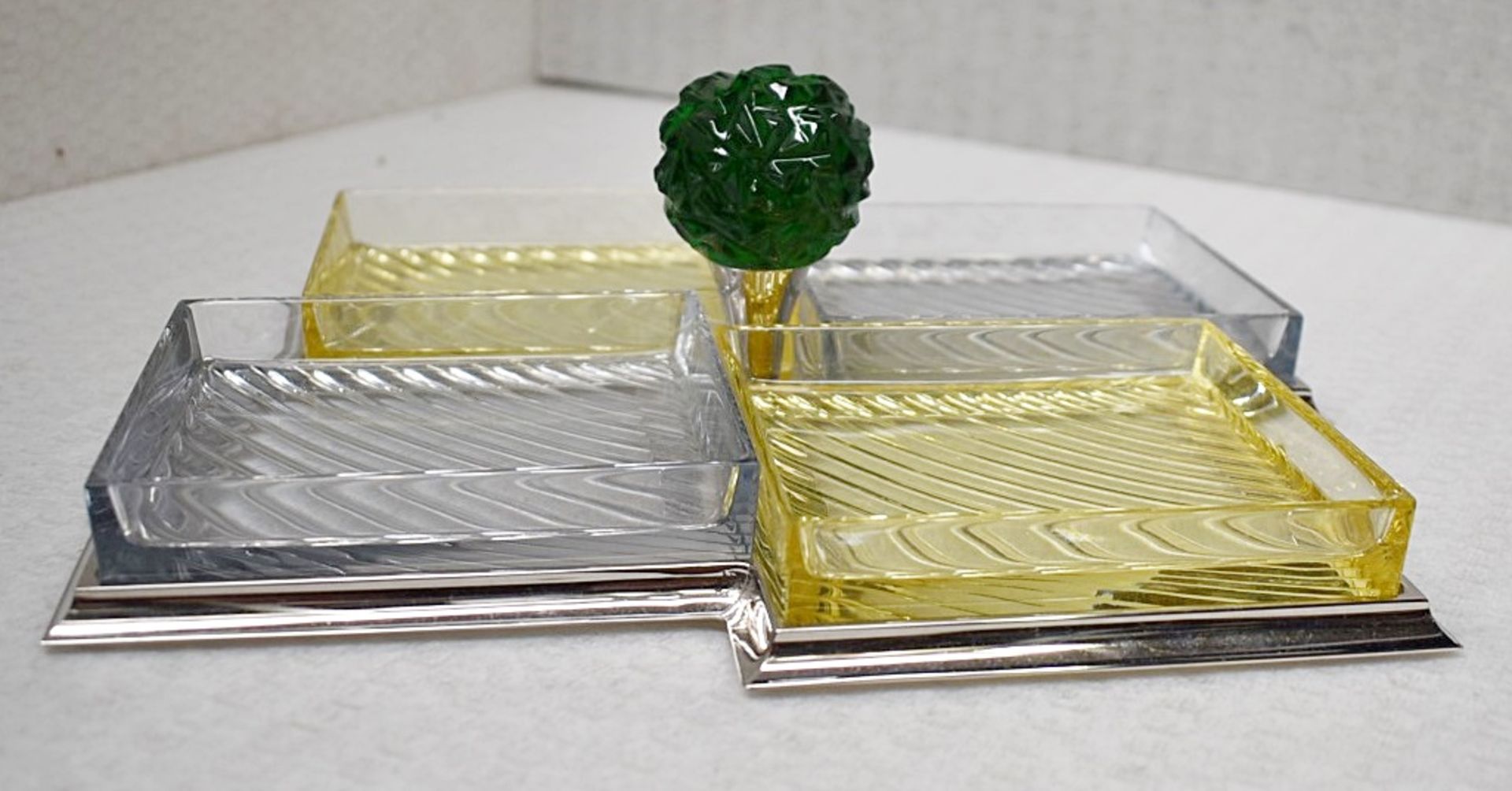1 x BALDI 'Home Jewels' Italian Hand-crafted Artisan Glass 4-Dish Serving Tray - Original RRP £2,355 - Image 3 of 4